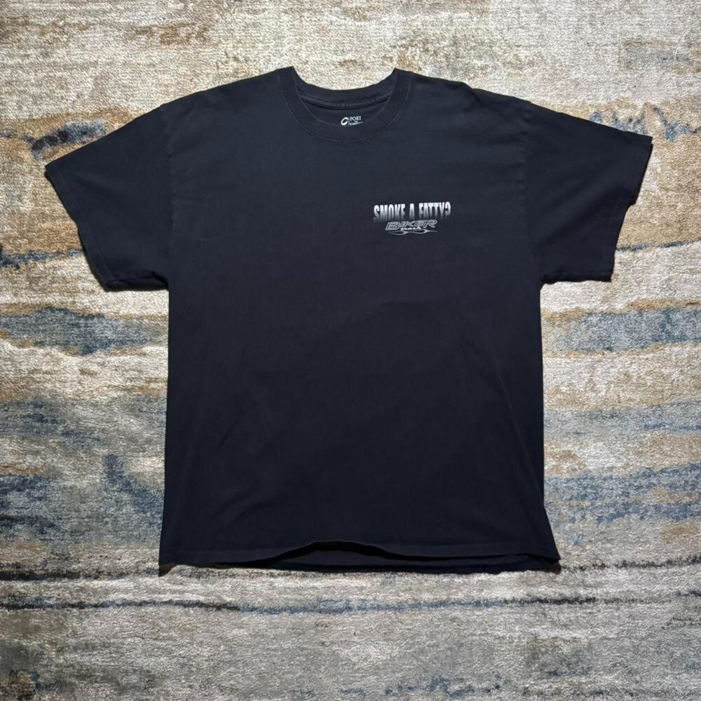 Biker Trash Black Tee Smoke A Fatty?